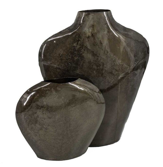 Metalen vaas olive
