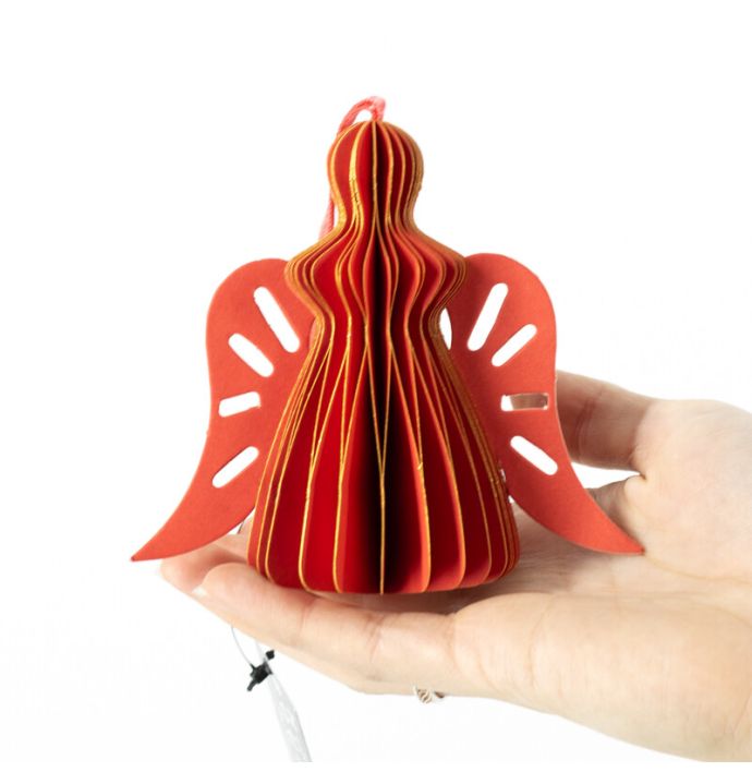 Papieren honeycomb engel rood