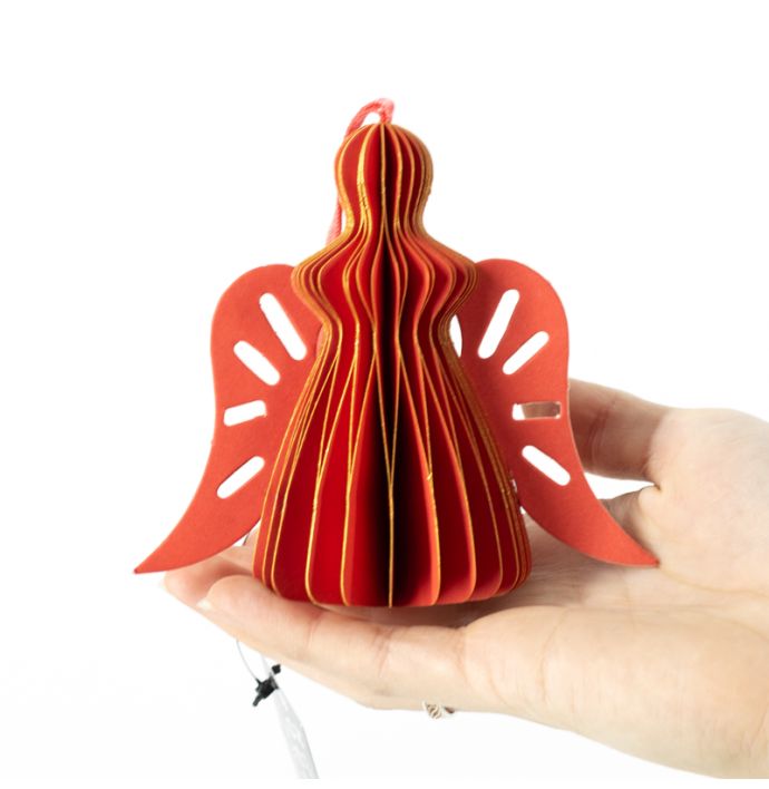 Papieren honeycomb engel rood