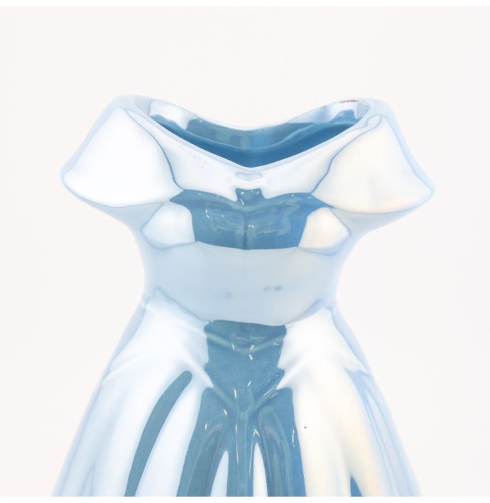 Aardewerk vaas Princess dress blauw