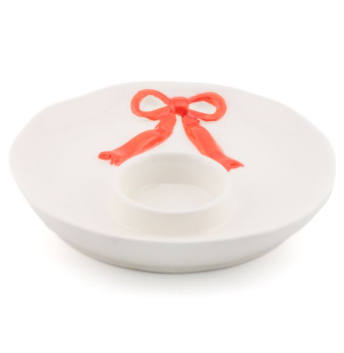Aardewerk waxine plateau bow