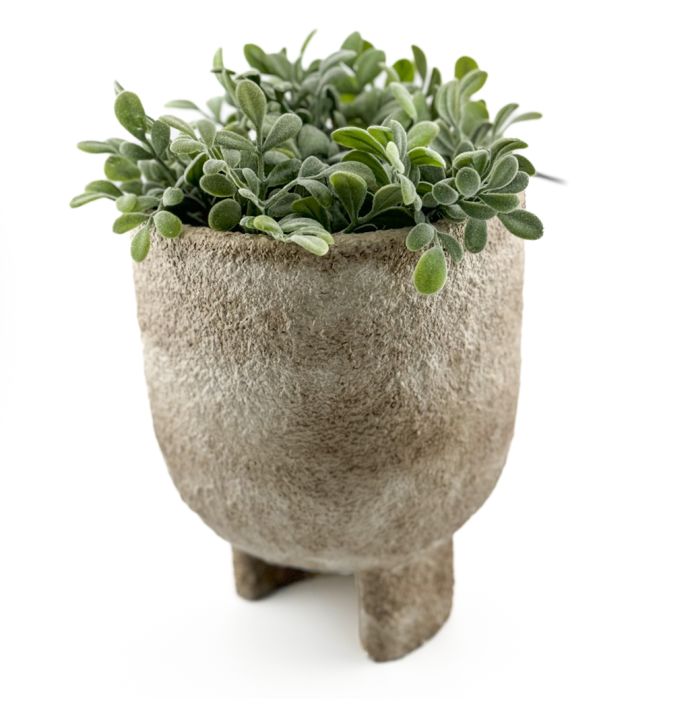 Aardewerk bloempotje beige L