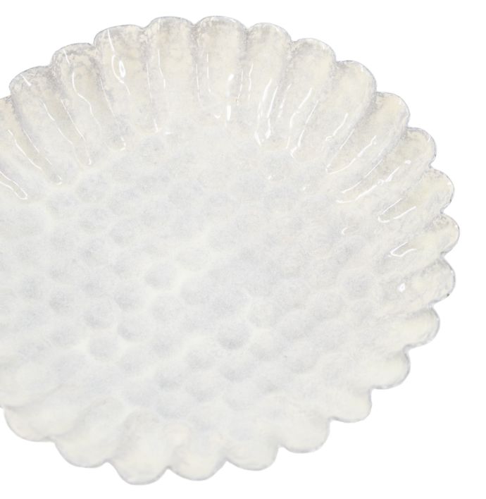 Metalen schaaltje honeycomb white