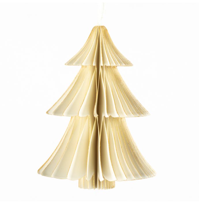 Papieren honeycomb kerstboom wit