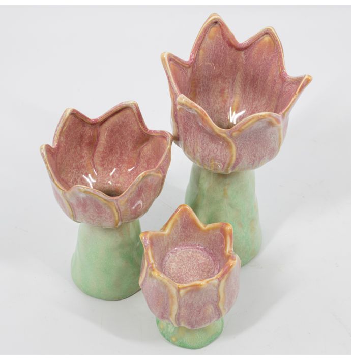 Aardewerk vaas tulp peach