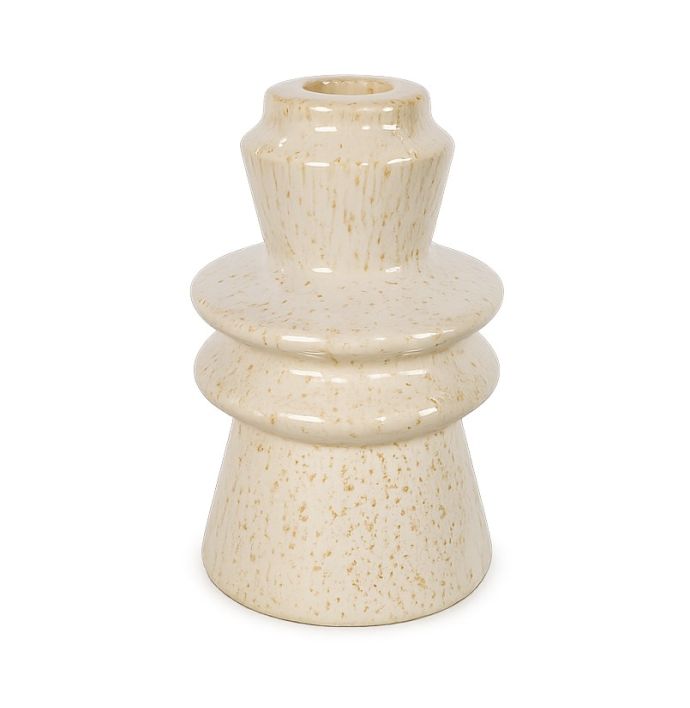 Aardewerk vaasje Pile beige