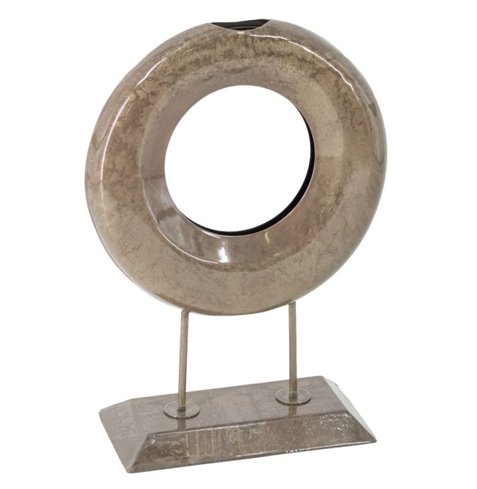 Metalen ornament donut vintage pink