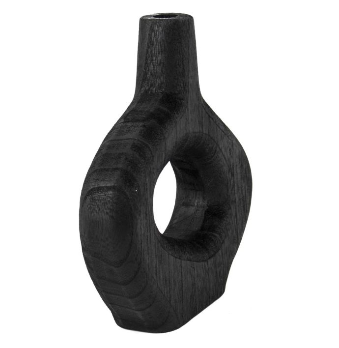 Houten donut vaas