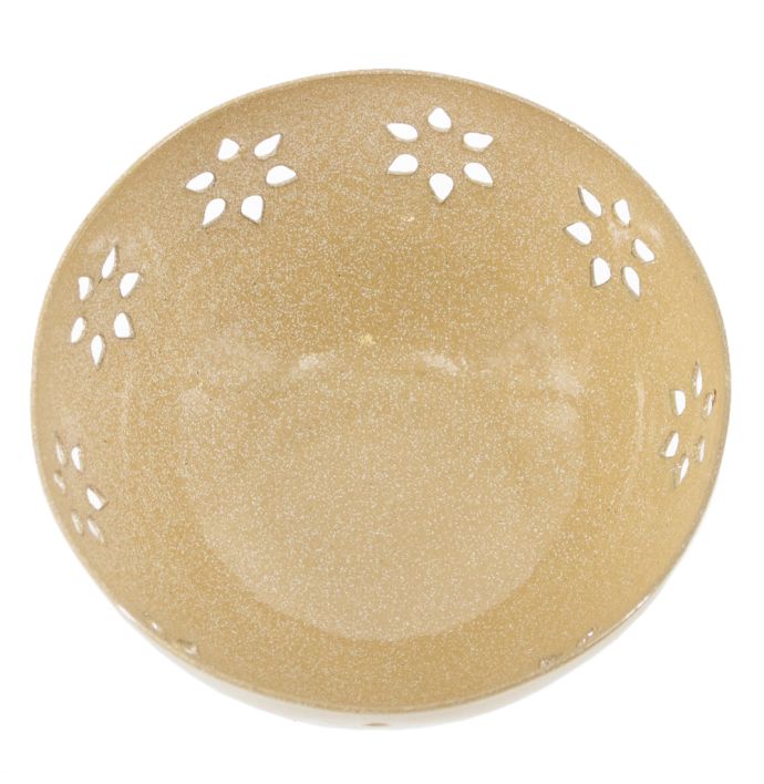 Schaaltje bloemen beige