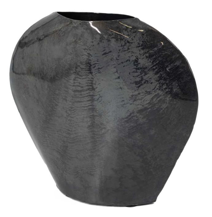 Metalen vaas blauw