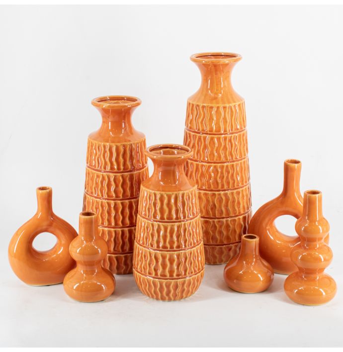 Aardewerk vaas tangerine