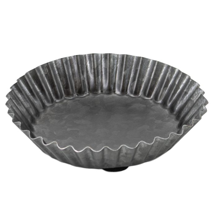 Metalen schaaltje ribbels zinc
