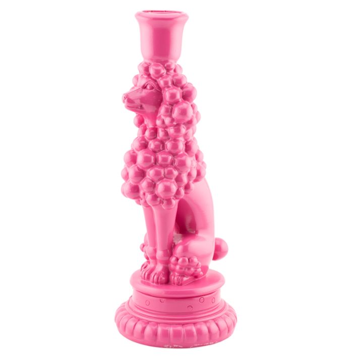 Kaarsenstandaard Fifi poedel roze