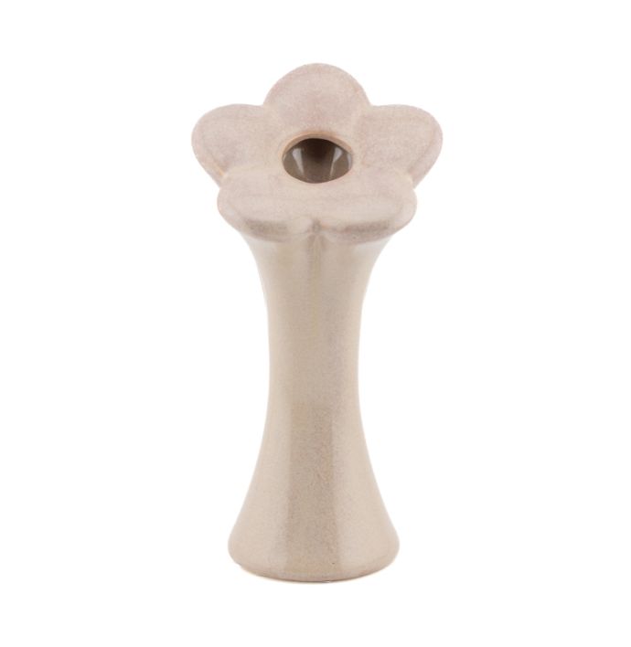 Vaas bloem beige S