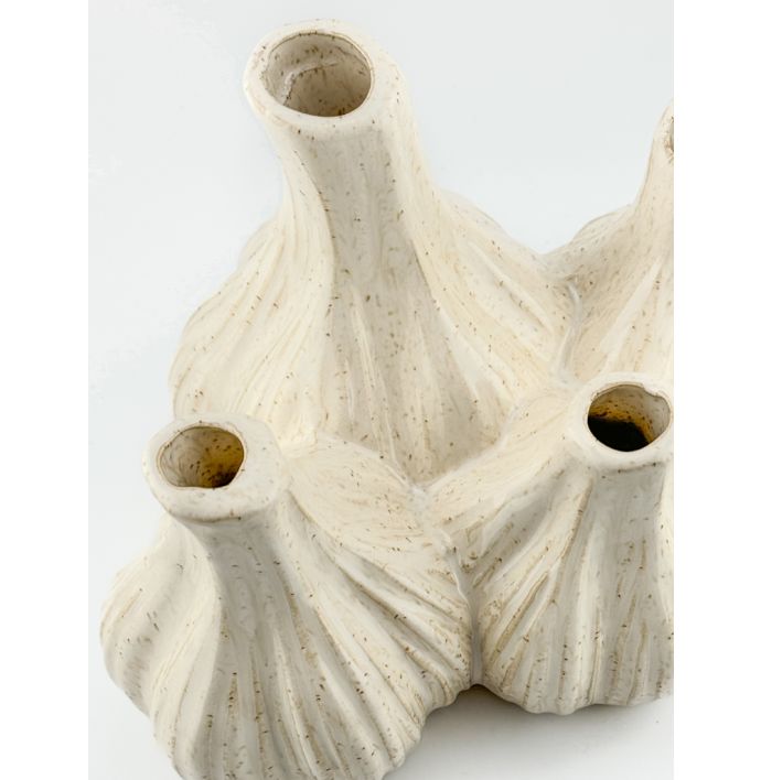 Aardewerk tulpenvaas Garlic beige