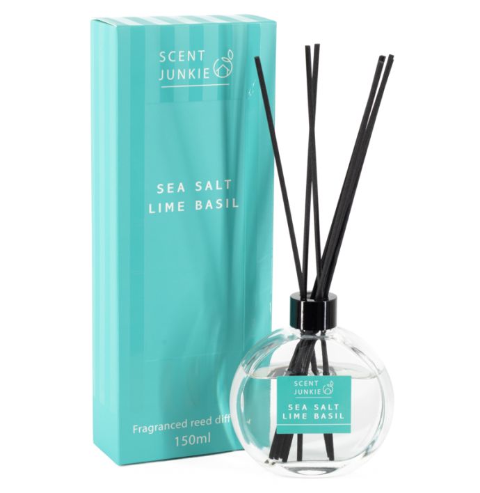 Geurdiffuser met stokjes 150ml sea salt basil