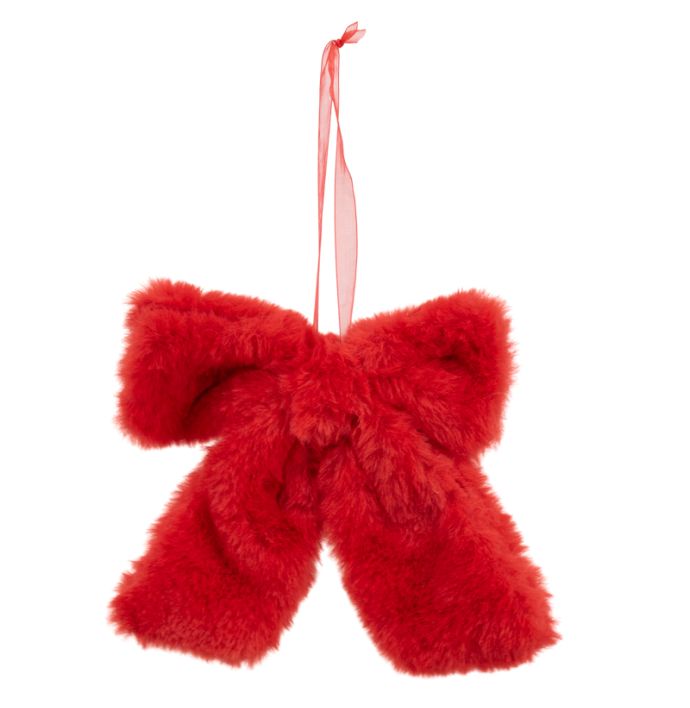 Decoratie strik hanger rood