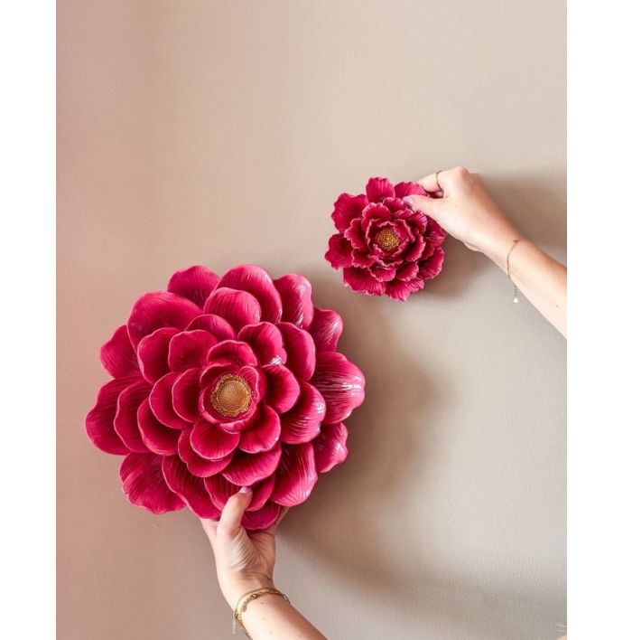Wanddecoratie bloem rood