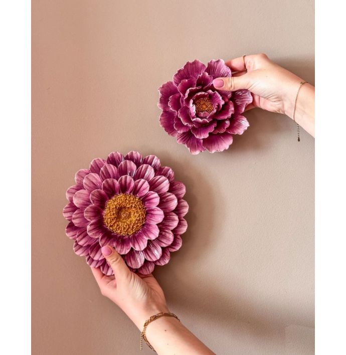 Wanddecoratie bloem paars 