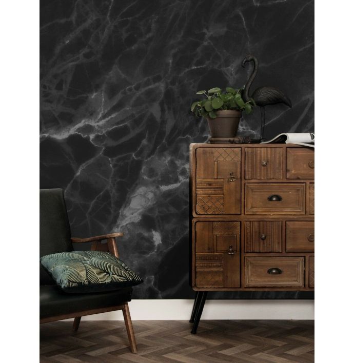 Fotobehang Marmer zwart