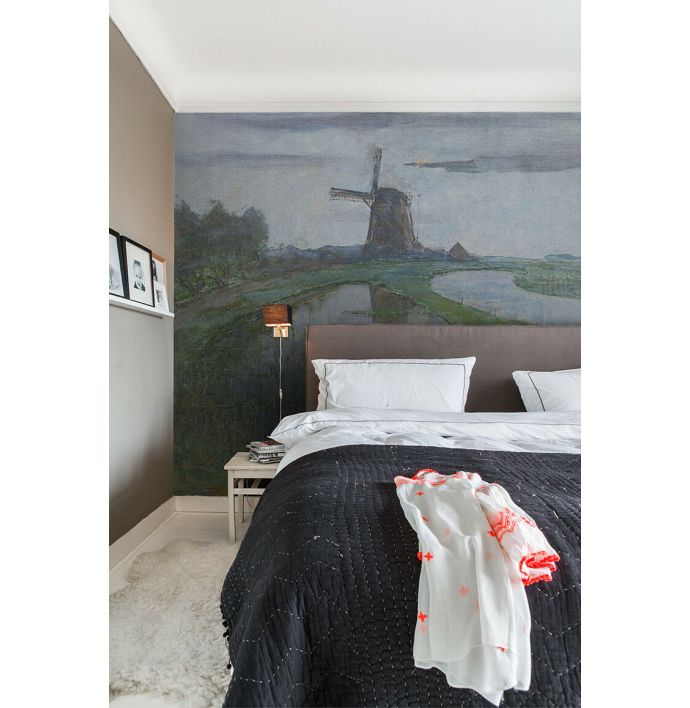 Fotobehang Mill in the moonlight