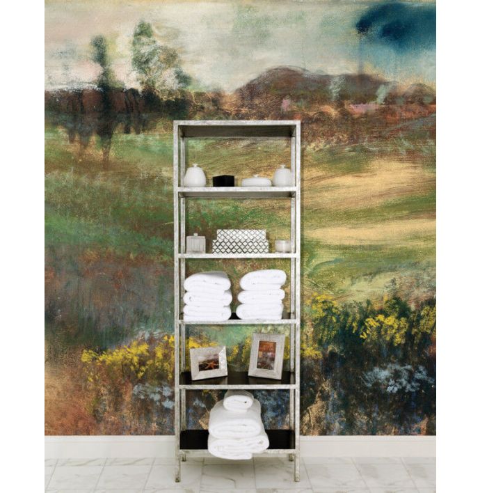 Fotobehang Landscape with Smokestacks