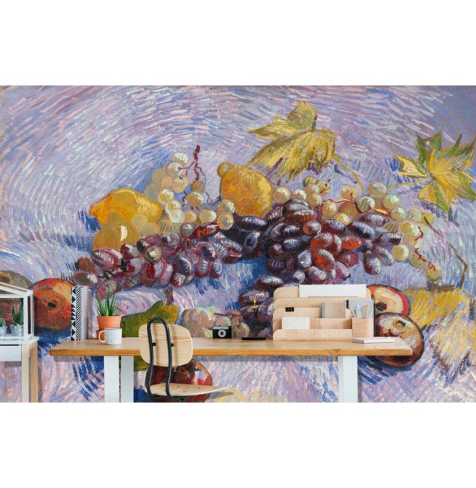 Fotobehang Grapes, Lemons, Pears and Apples