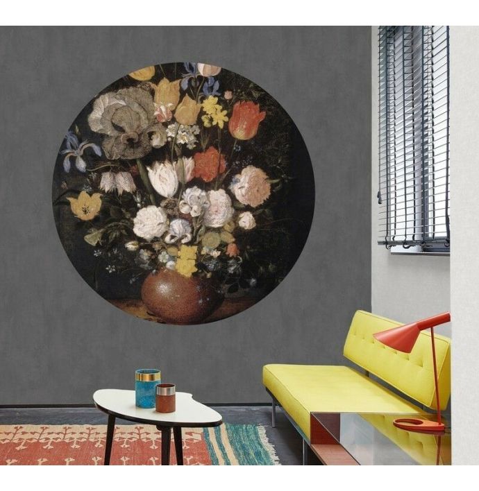 Behangcirkel Bouquet of Flowers in an Earthenware Vase