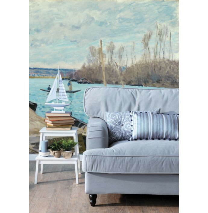 Fotobehang The seine at Port-Marly, Piles of sand