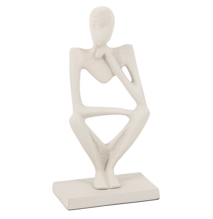 Ornament zittend off-white