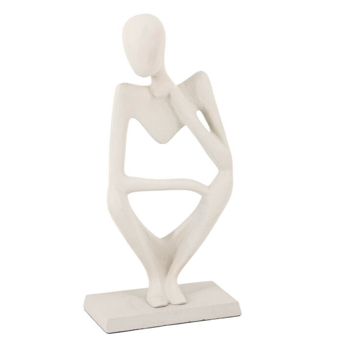 Ornament zittend off-white