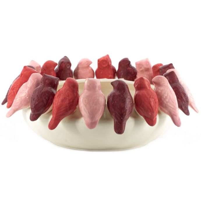 Aardewerk vaas birds