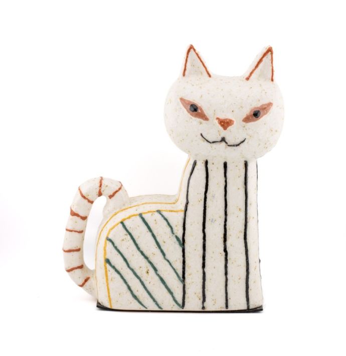 Aardewerk ornament kat Whisker
