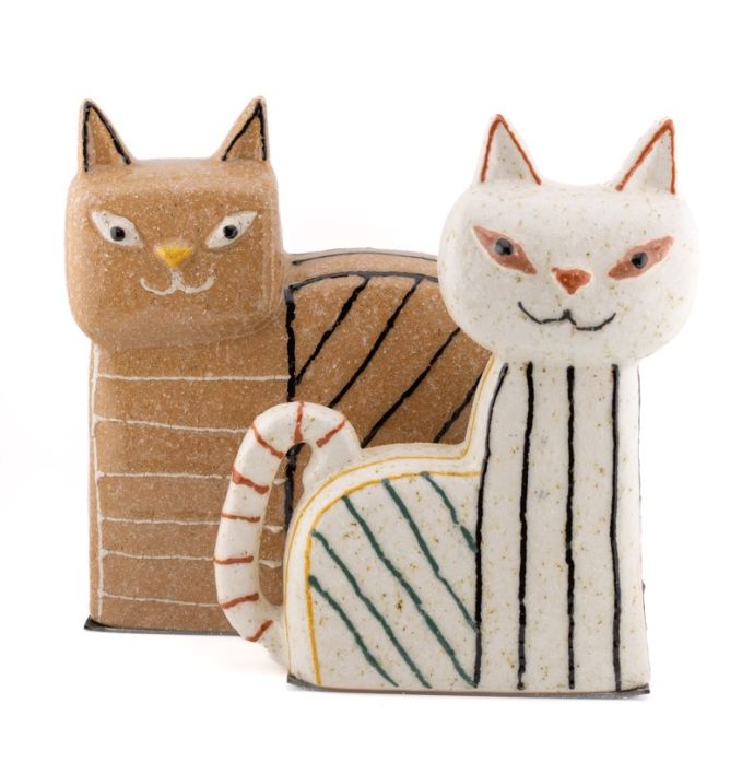 Aardewerk ornament kat Whisker