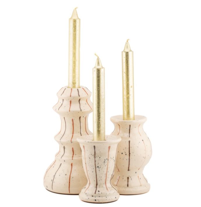 Aardewerk kaarsenstandaard Pale S