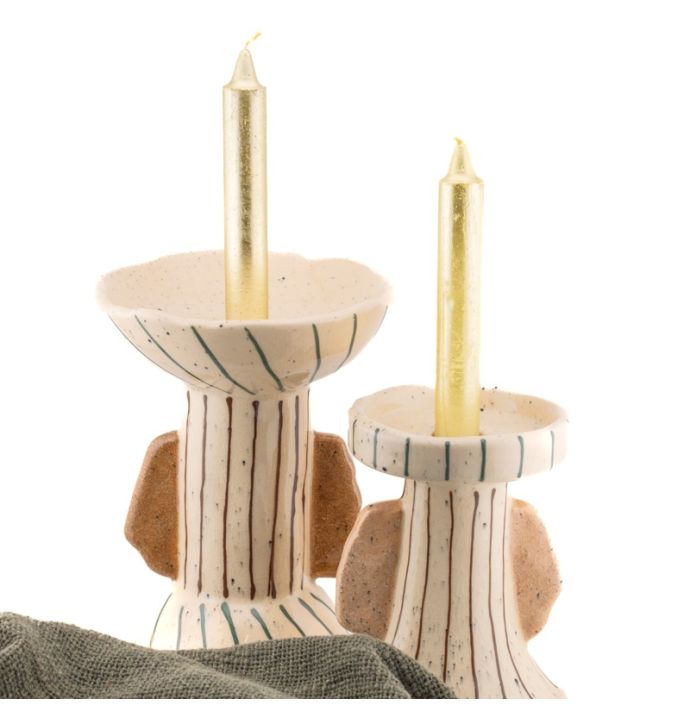 Aardewerk kaarsenstandaard Sable L