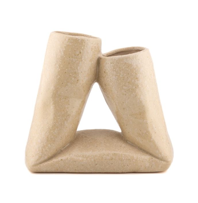 Aardwerk vaas Looped beige