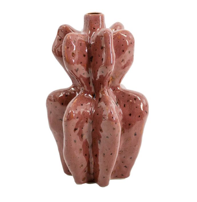 Aardewerk vaas Murkey bordeaux