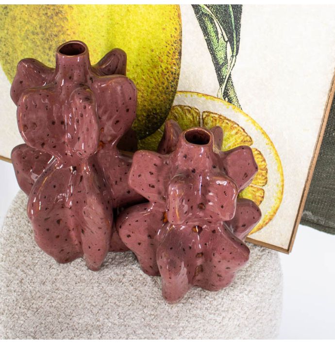 Aardewerk vaas Murkey bordeaux