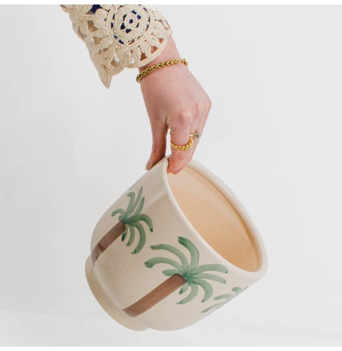 Aardewerk bloempot Tropical