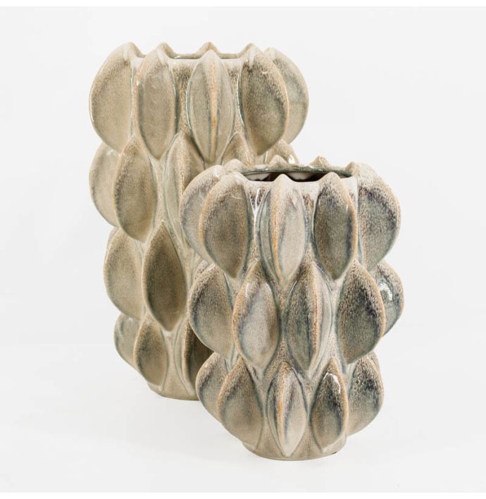 Aardewerk vaas Disc groen