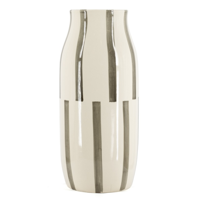 Aardewerk vaas striped Brio L