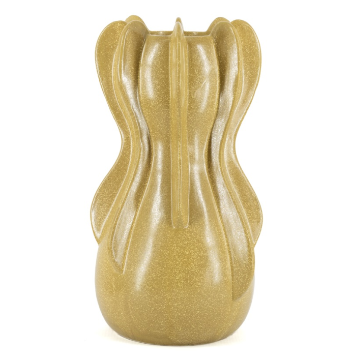 Aardewerk vaas Sway L mustard