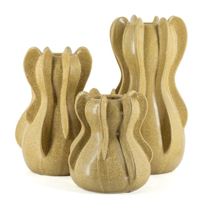 Aardewerk vaas Sway M mustard