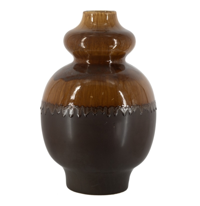 Aardewerk vaas Bop bruin