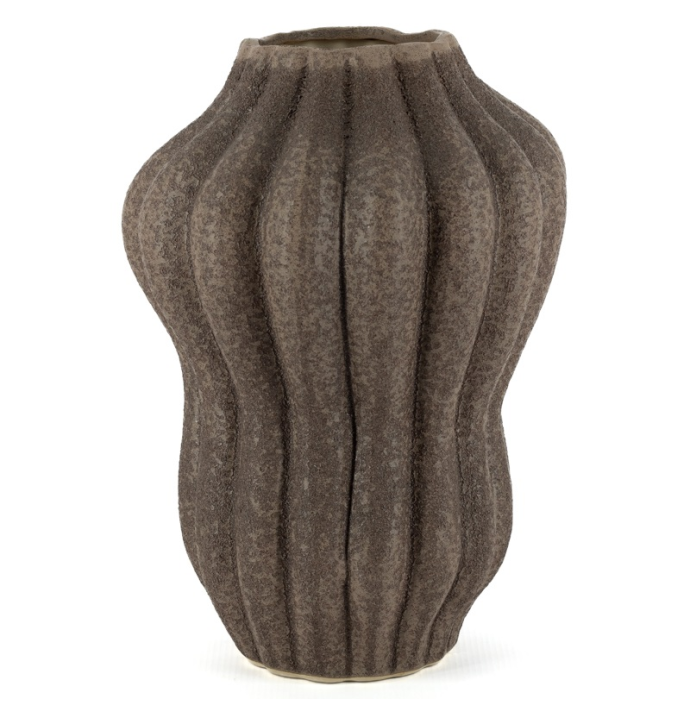 Aardewerk vaas Serra L bruin