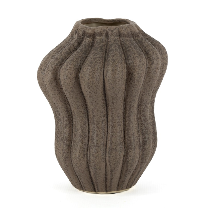 Aardewerk vaas Serra M bruin