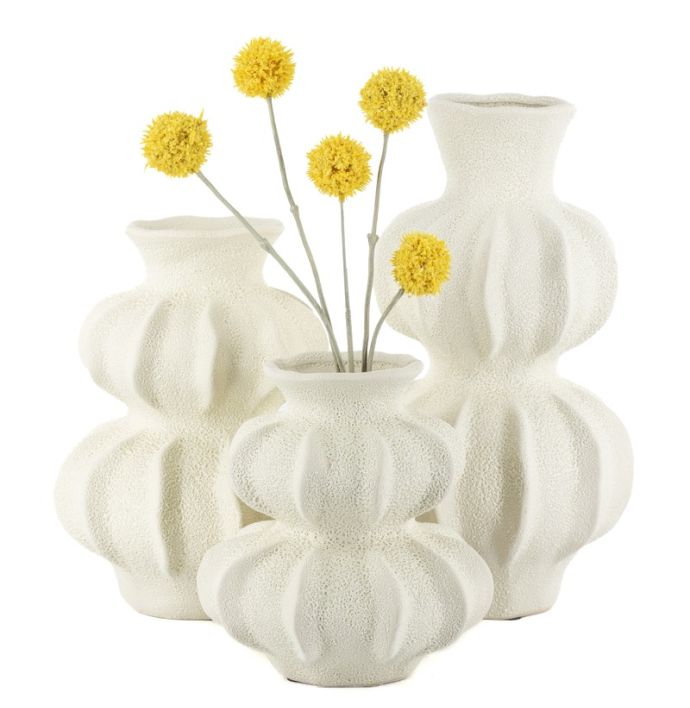 Aardewerk vaas Nobu L off-white