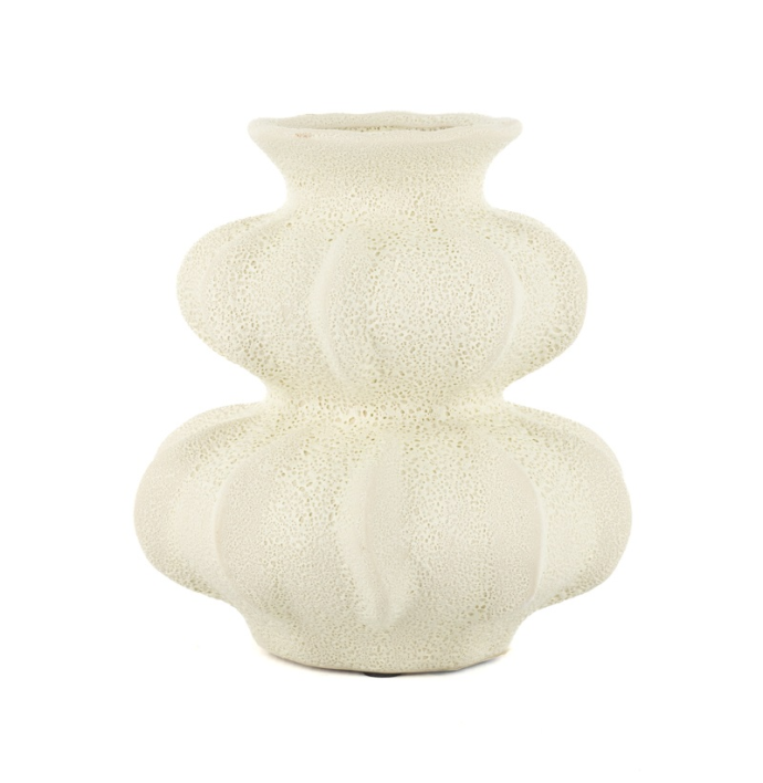 Aardewerk vaas Nobu S off-white