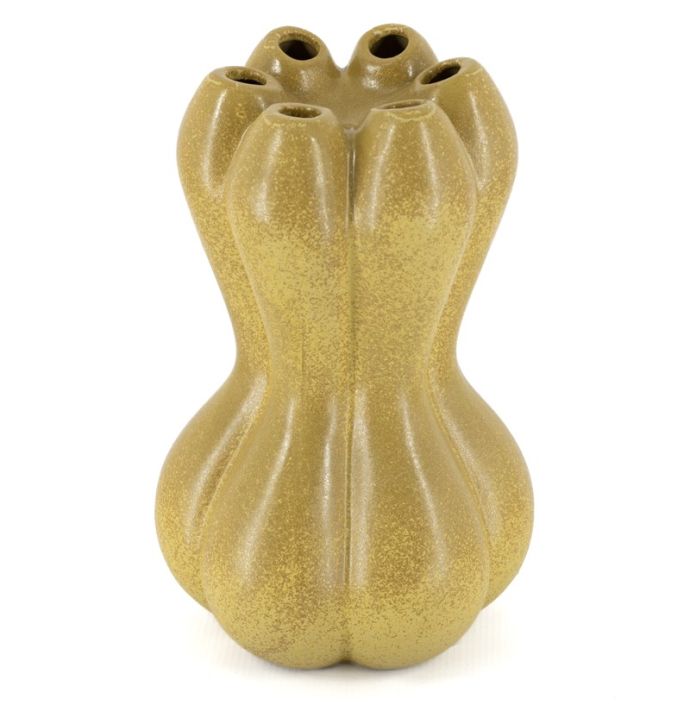 Aardewerk vaas Soma L mustard